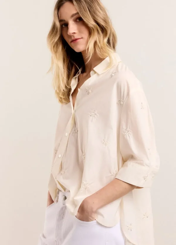 Vrouwen Summum Woman Blouses | Blousje Met Geborduurde Bloemen