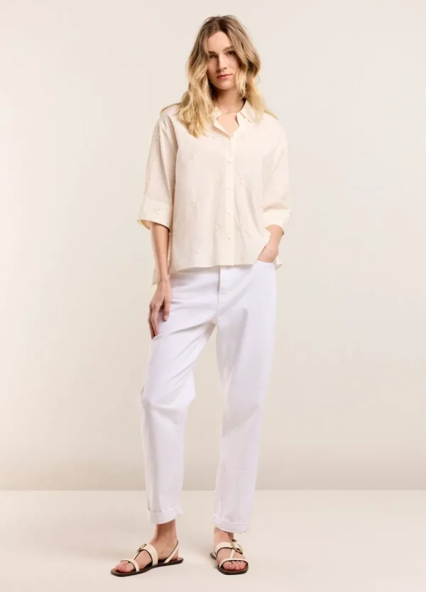 Vrouwen Summum Woman Blouses | Blousje Met Geborduurde Bloemen