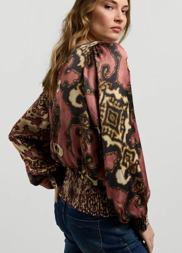 Vrouwen Summum Woman Tops & T-Shirts | Glanzende Top Met Smok