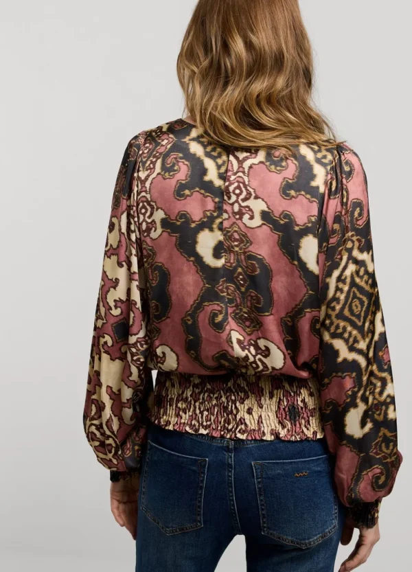 Vrouwen Summum Woman Tops & T-Shirts | Glanzende Top Met Smok