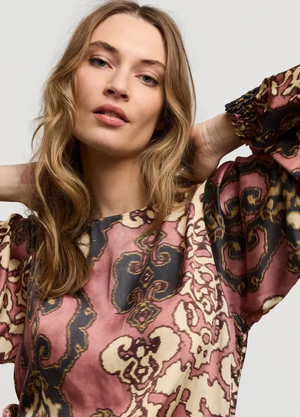 Vrouwen Summum Woman Tops & T-Shirts | Glanzende Top Met Smok