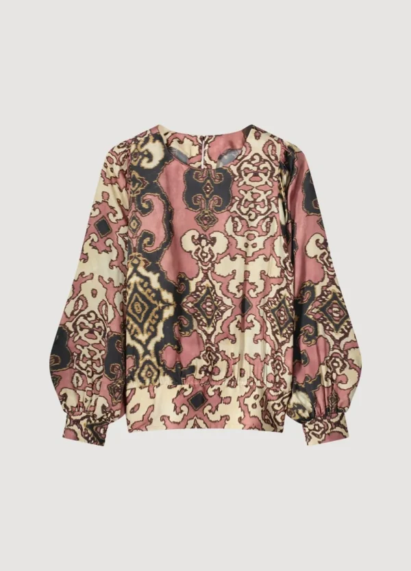 Vrouwen Summum Woman Tops & T-Shirts | Glanzende Top Met Smok