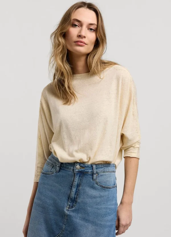 Vrouwen Summum Woman Tops & T-Shirts | Top Met Kanten Mouw