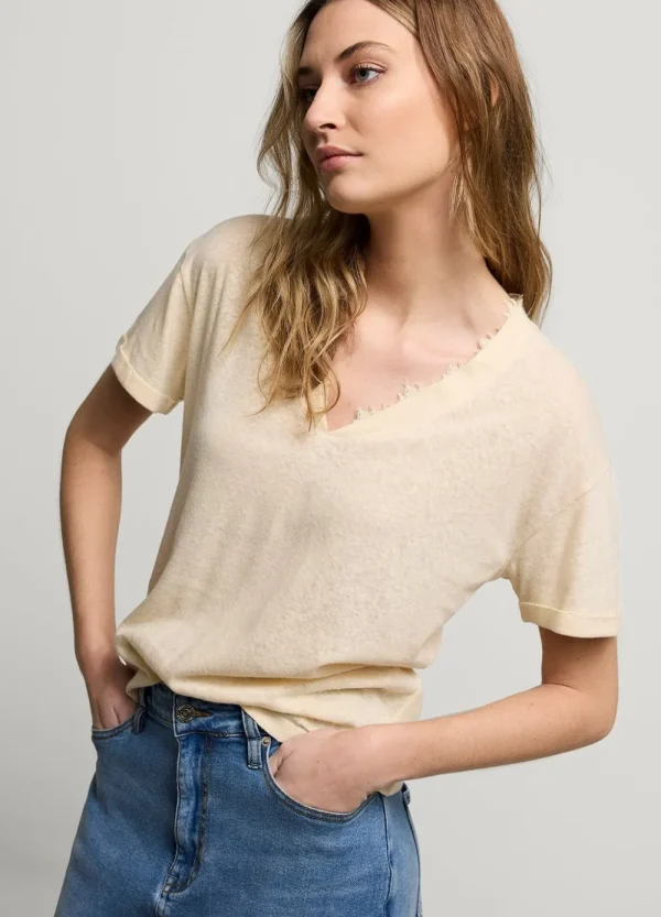 Vrouwen Summum Woman Tops & T-Shirts | V-Hals Top Met Kant